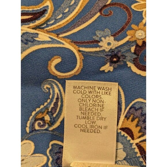 J Jill Wearever Womens Plus 2X Blue Floral Paisley Peasant Top Blouse Shirt - Picture 7 of 7